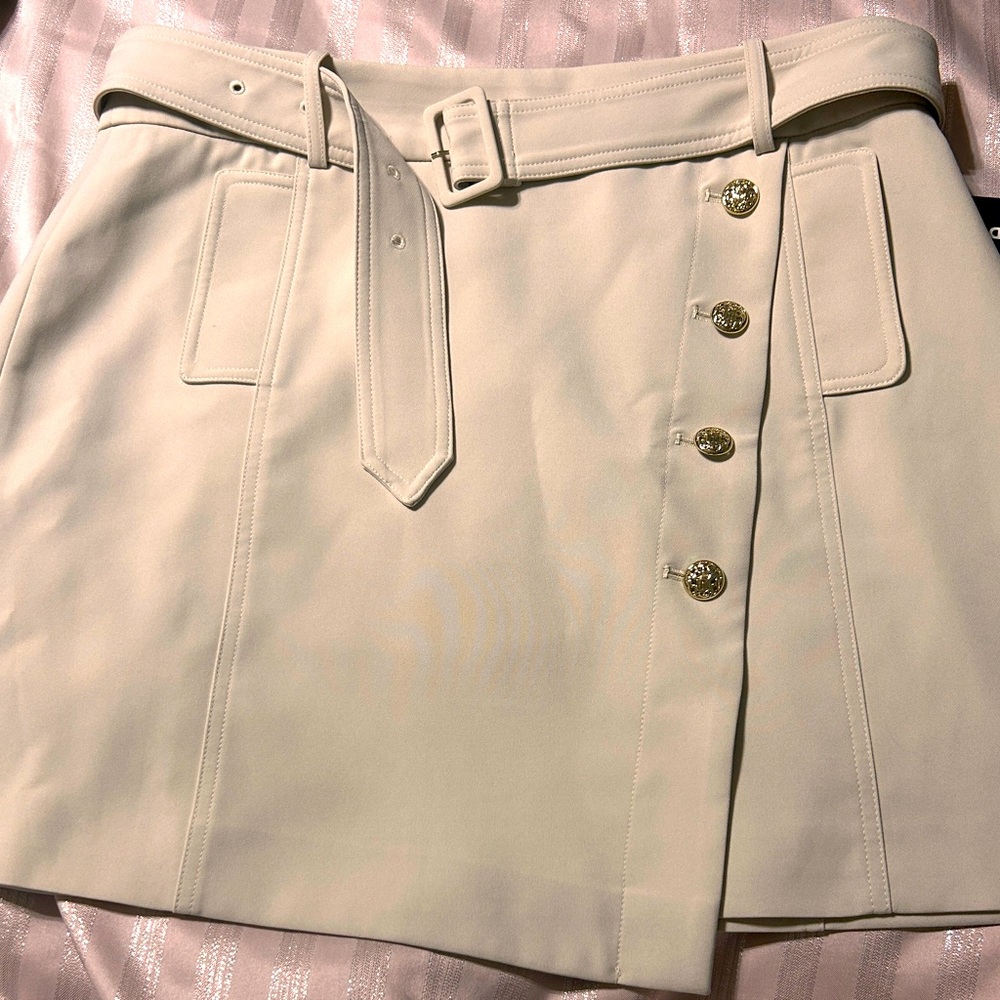 New Karl Lagerfeld Beige Skirt with Gold Accents